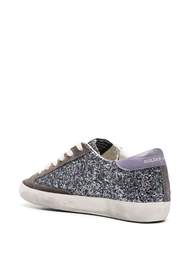 Silver Superstar Glitter Sneakers
