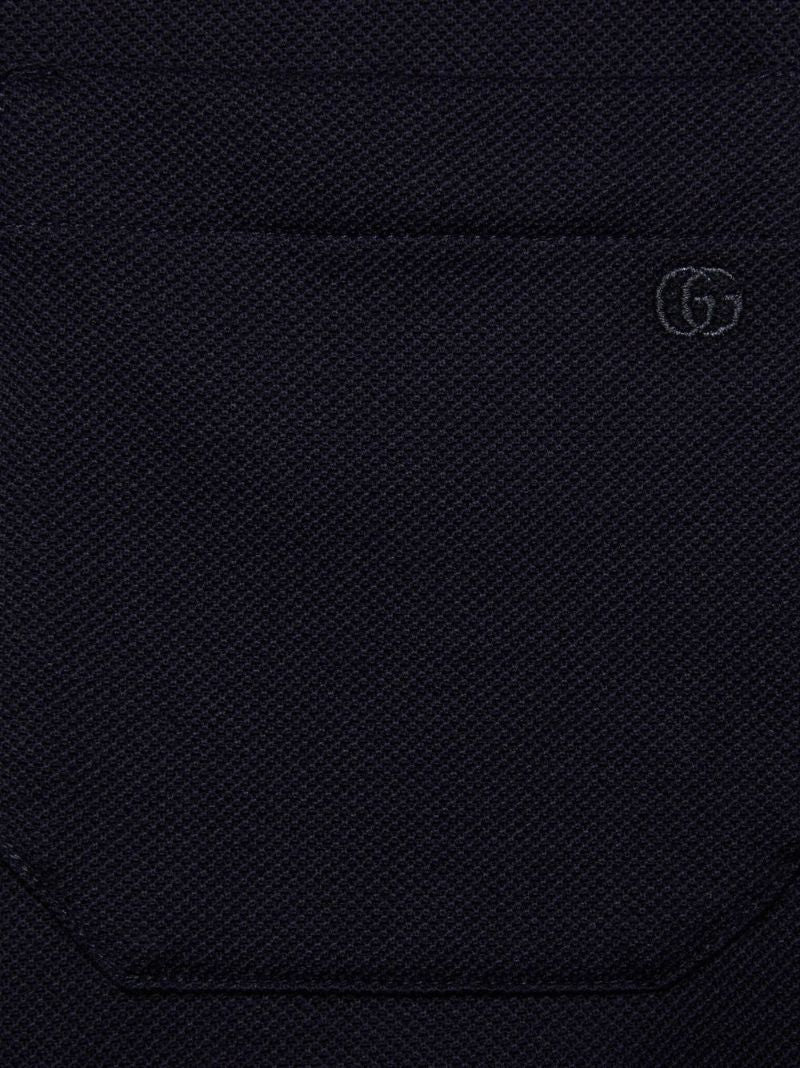 Blue Web-stripe Polo Shirt