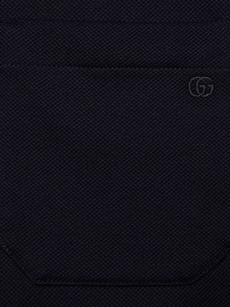 Blue Web-stripe Polo Shirt