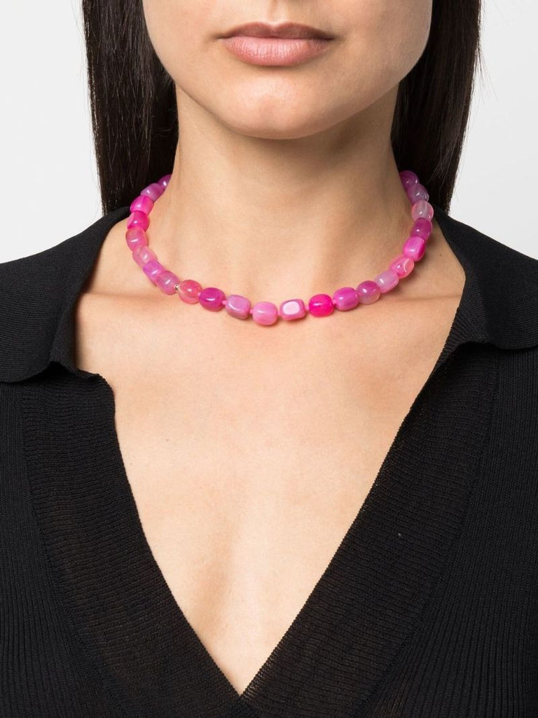 Gold-tone Lake Beaded Necklace