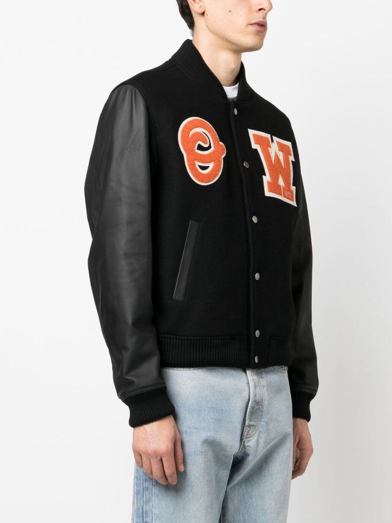 Black Varsity Bomber Jacket