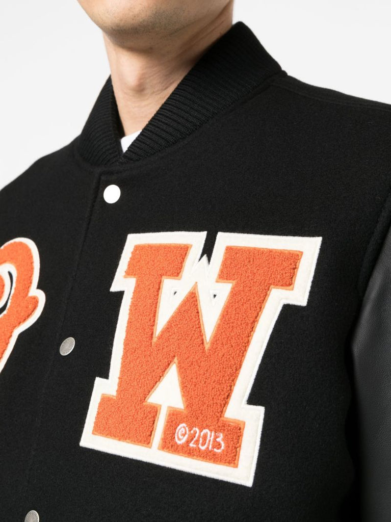 Black Varsity Bomber Jacket
