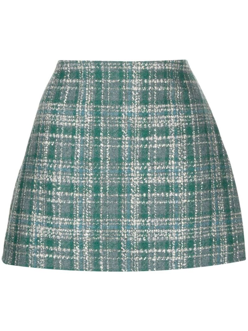 Green Jennie Tweed Mini Skirt