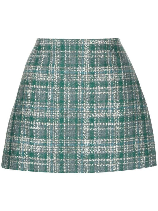 Green Jennie Tweed Mini Skirt