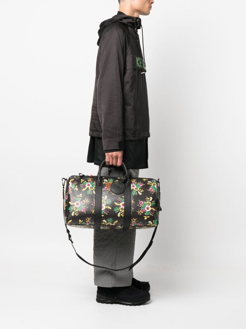 Black Pop Bouquet Print Holdall Bag
