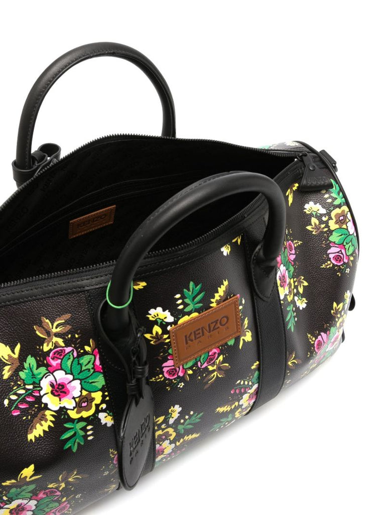 Black Pop Bouquet Print Holdall Bag
