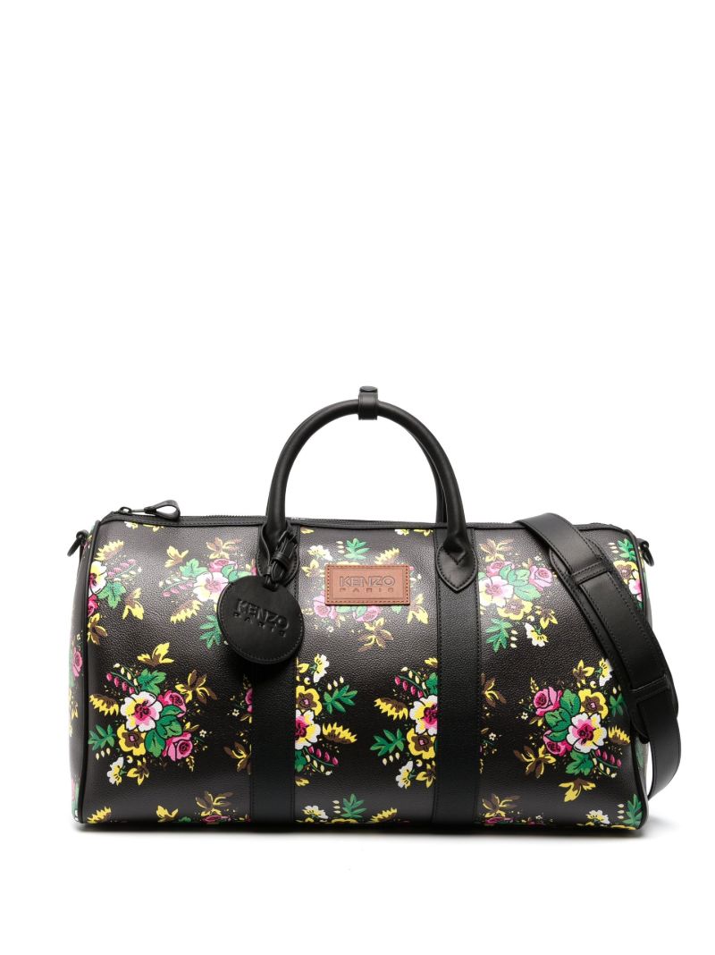 Black Pop Bouquet Print Holdall Bag