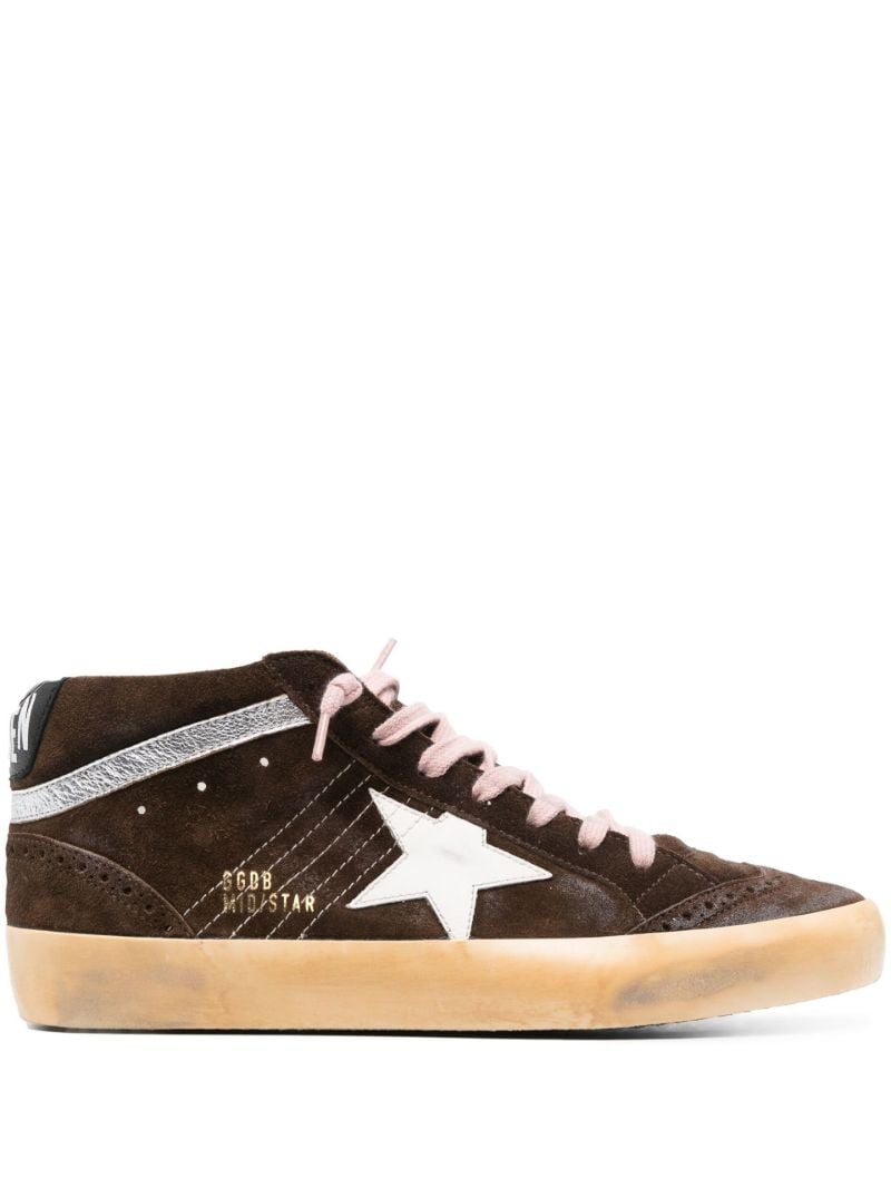 Brown Mid-star Suede Sneakers