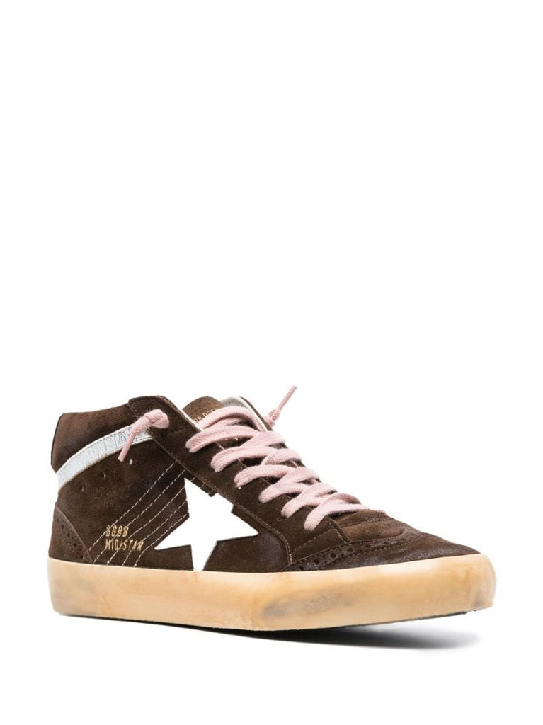 Brown Mid-star Suede Sneakers