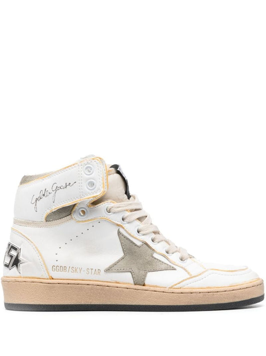 White Sky-star Leather High-top Sneakers