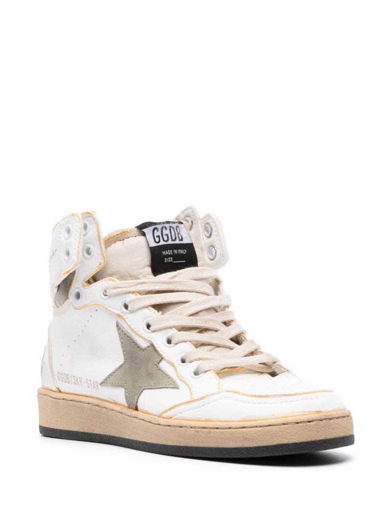 White Sky-star Leather High-top Sneakers