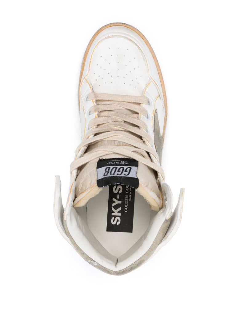 White Sky-star Leather High-top Sneakers