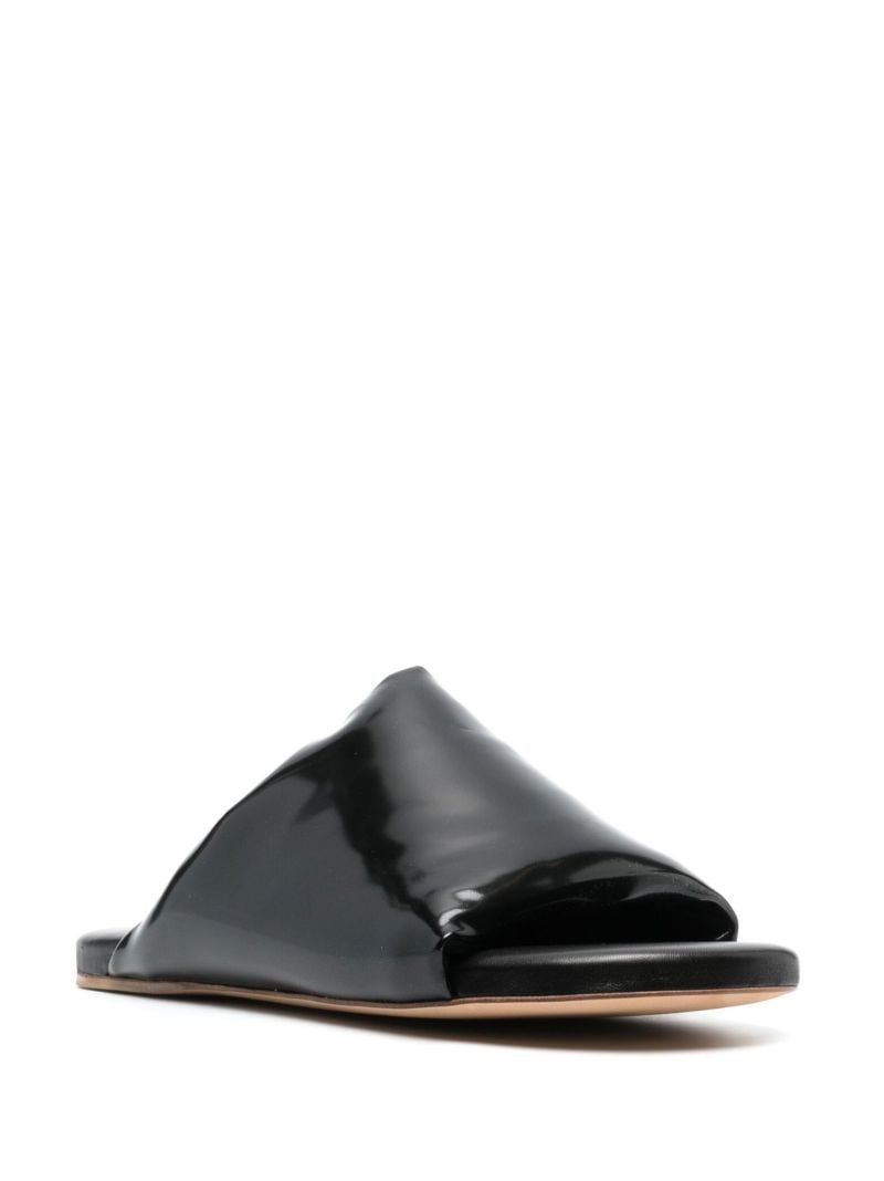 Black Puffy Flat Sandals