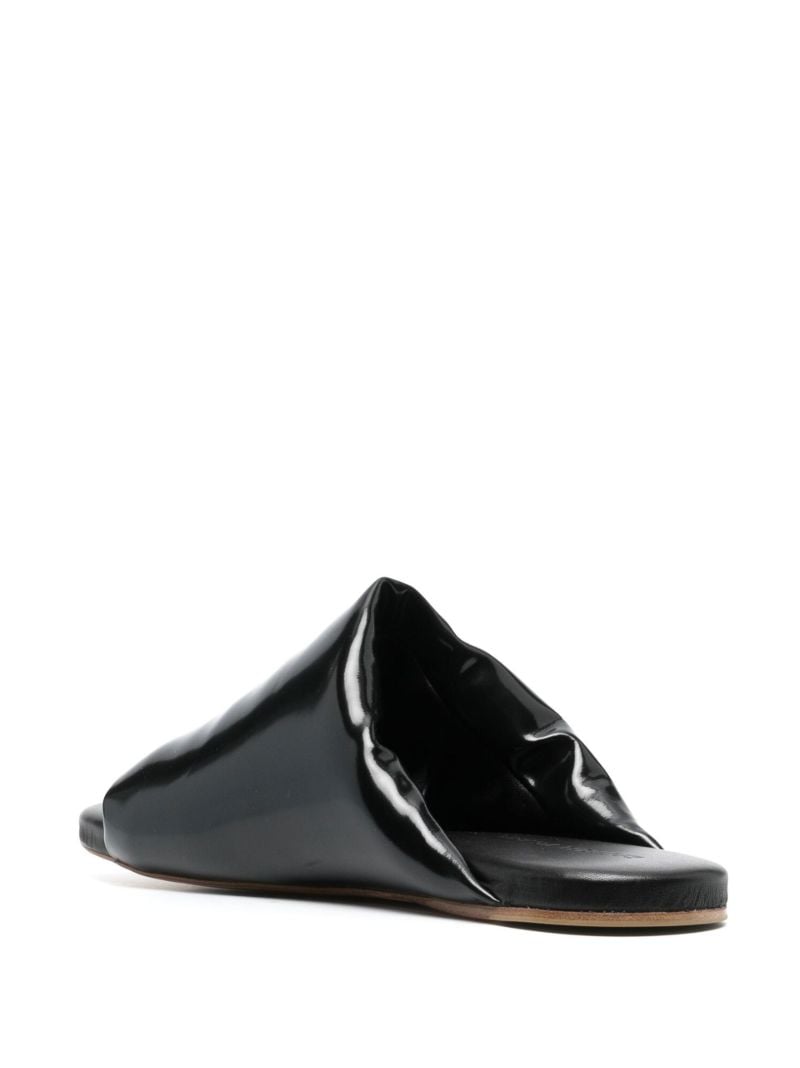 Black Puffy Flat Sandals
