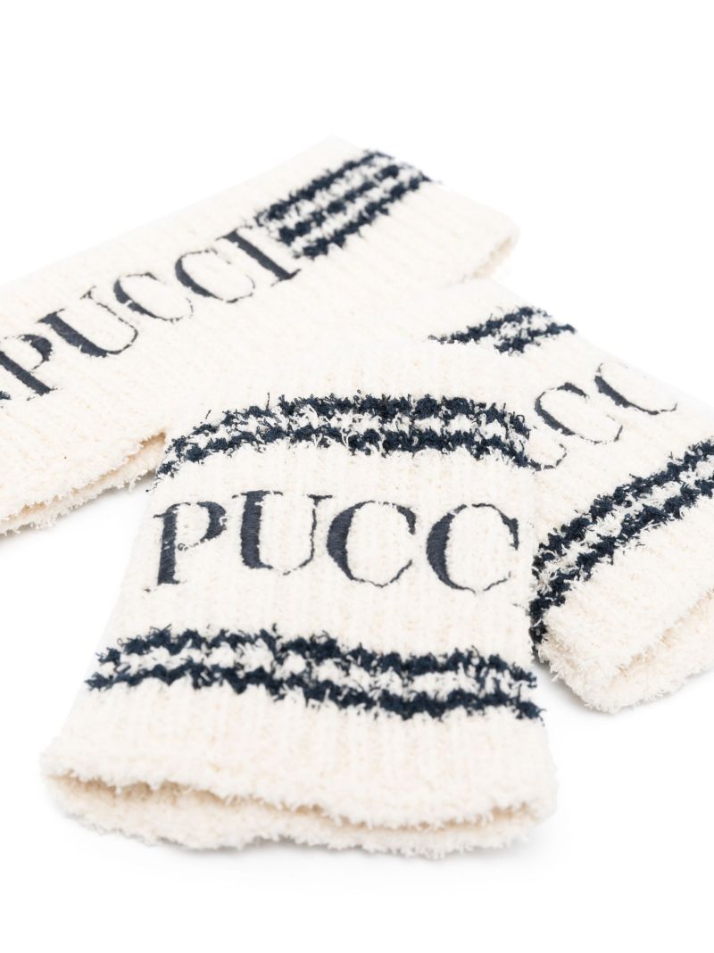 White Logo Print Headband Wristband Set
