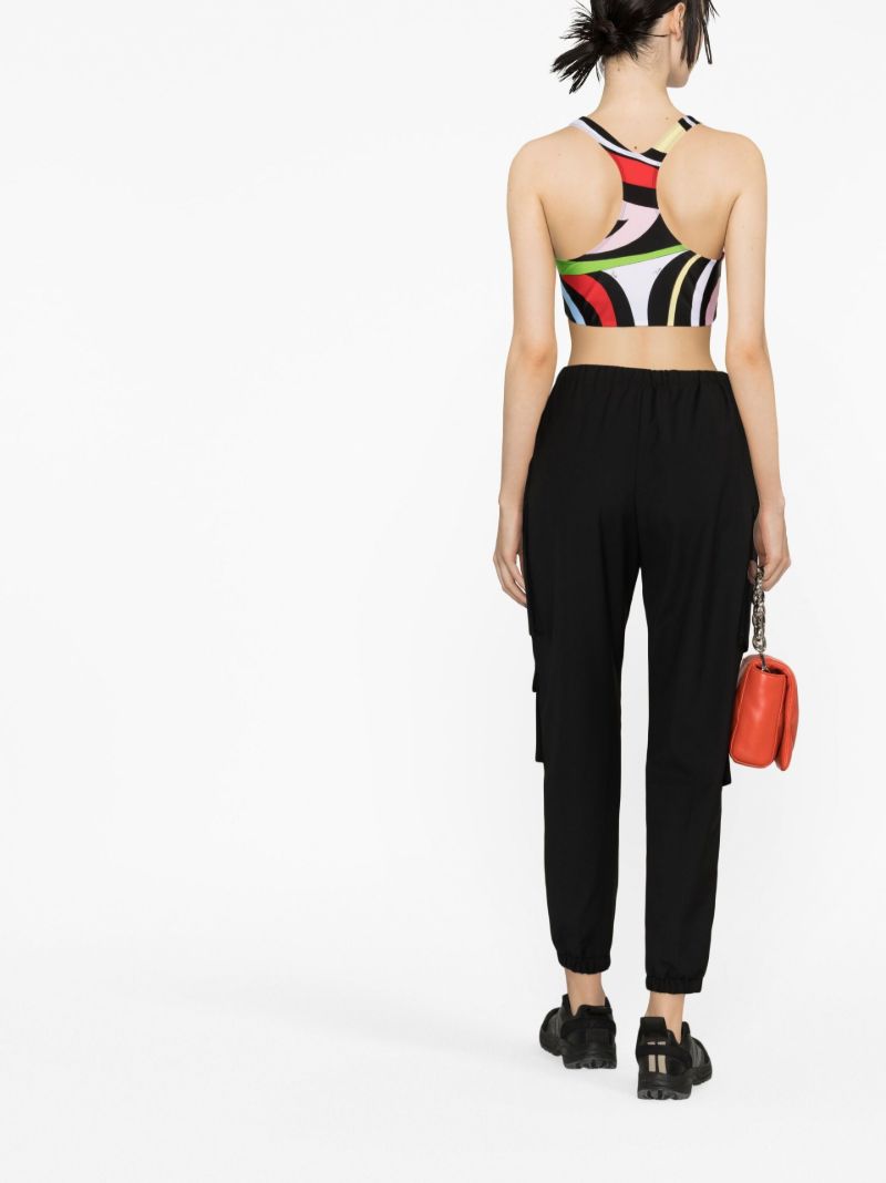 Multicolour Marmo Print Sports Bra