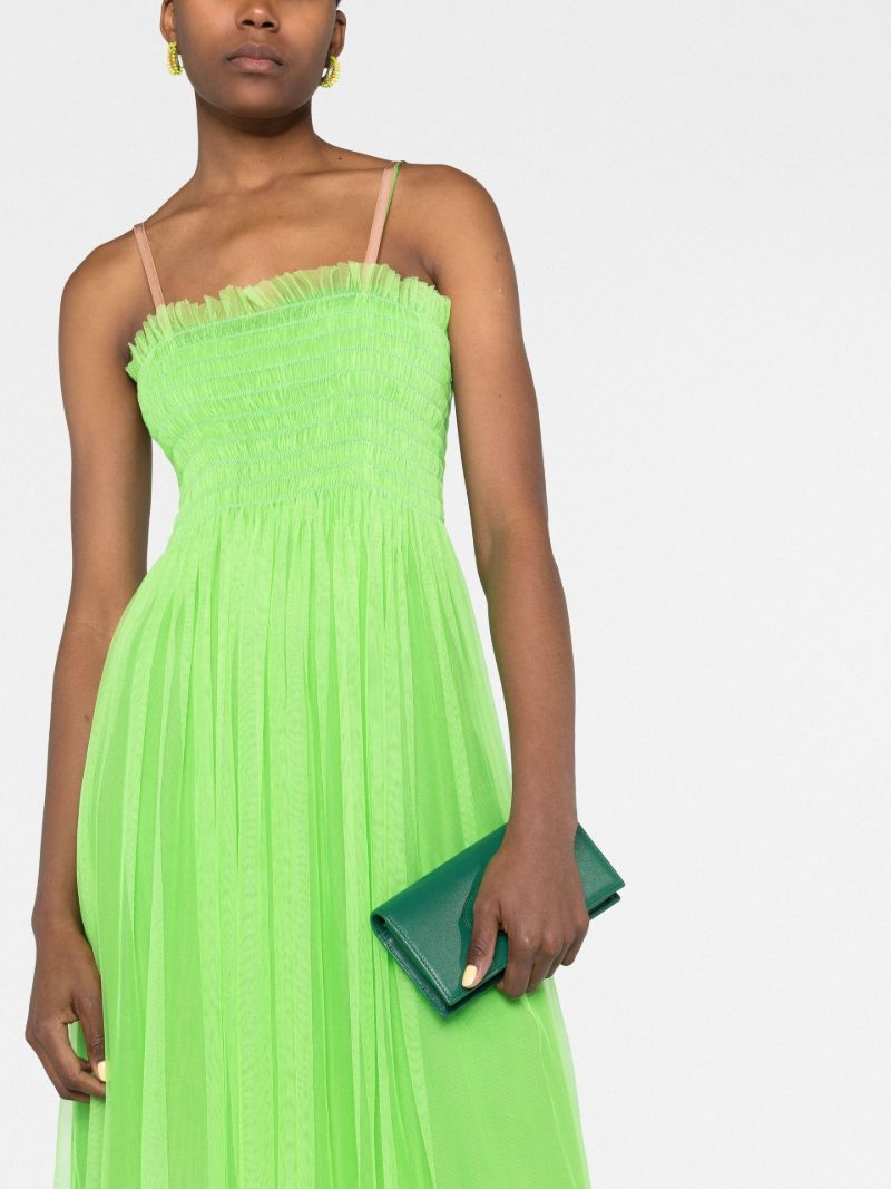 Green Silk Train Detail Gown