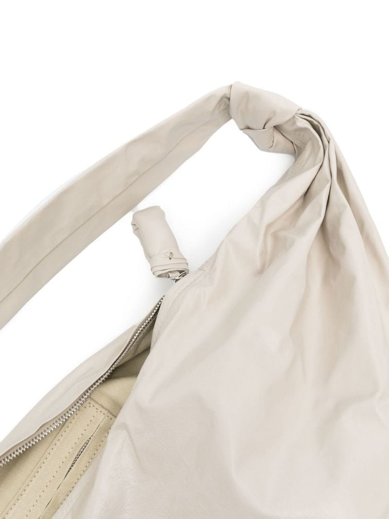 Neutral Soft Croissant Leather Shoulder Bag