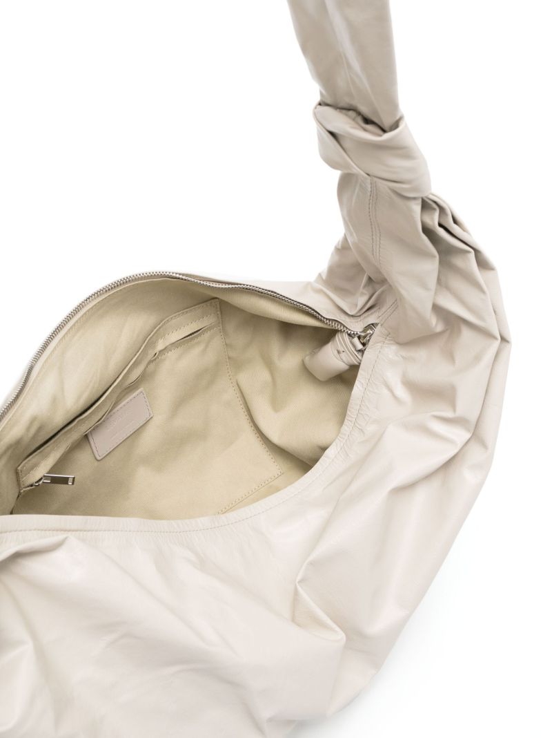 Neutral Soft Croissant Leather Shoulder Bag