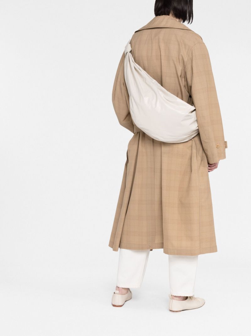Neutral Soft Croissant Leather Shoulder Bag