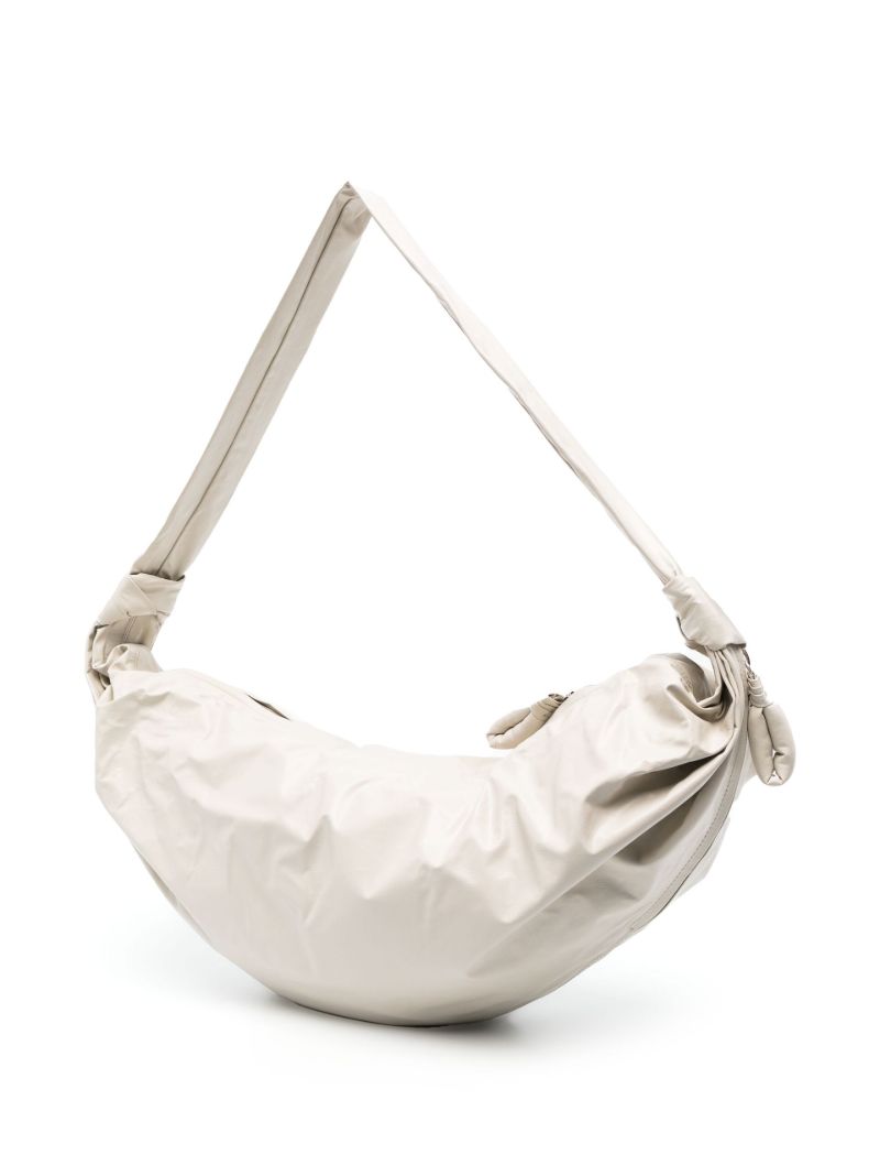 Neutral Soft Croissant Leather Shoulder Bag