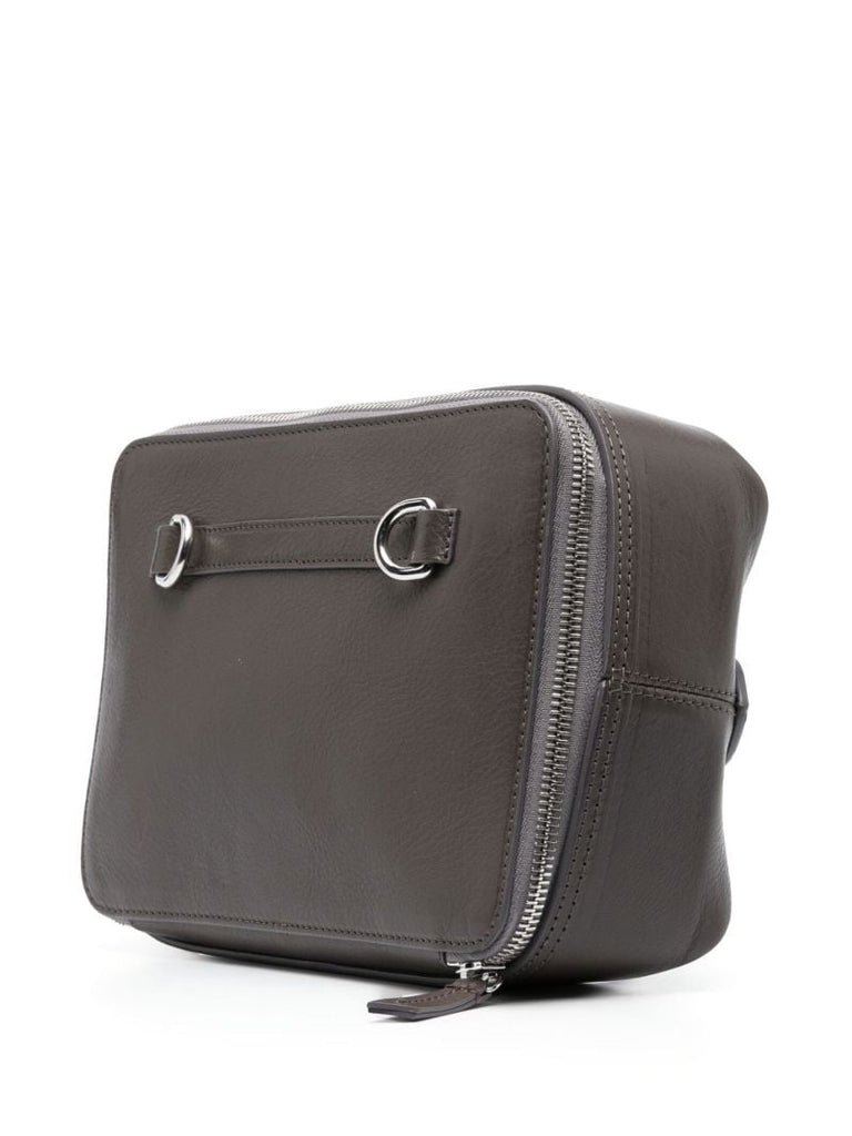 Grey Case Leather Clutch Bag