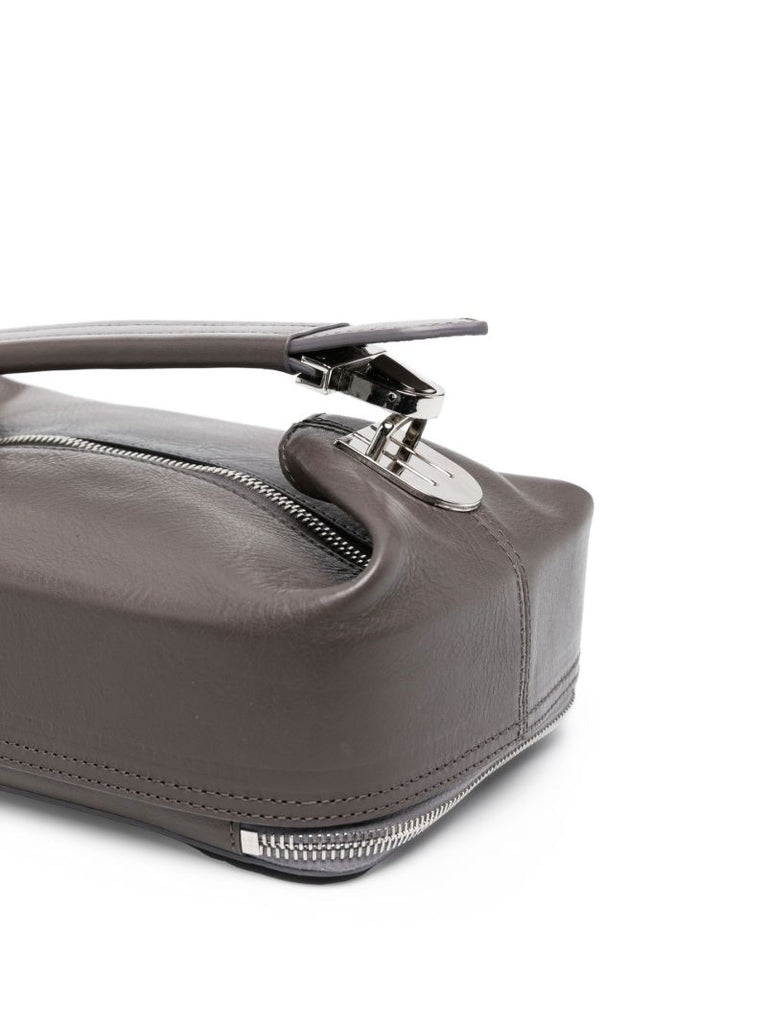 Grey Case Leather Clutch Bag