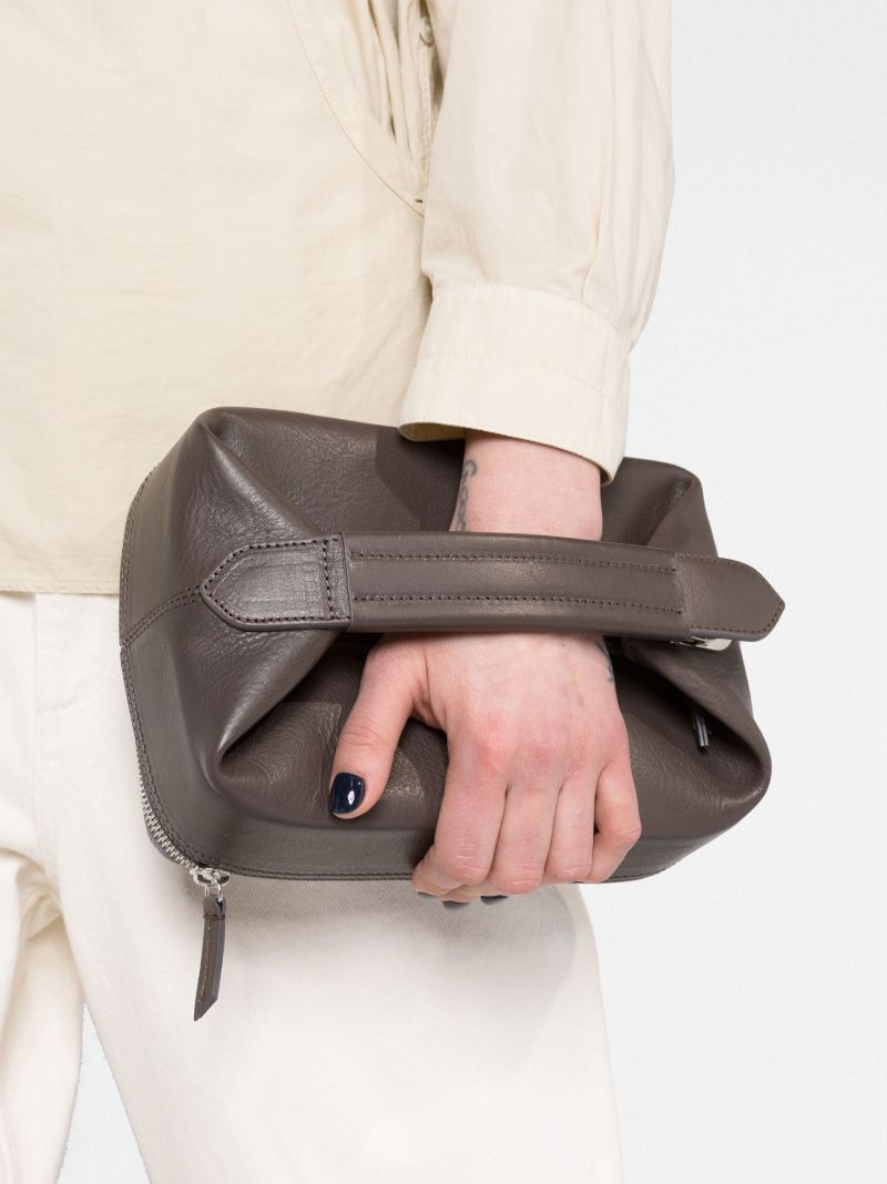 Grey Case Leather Clutch Bag