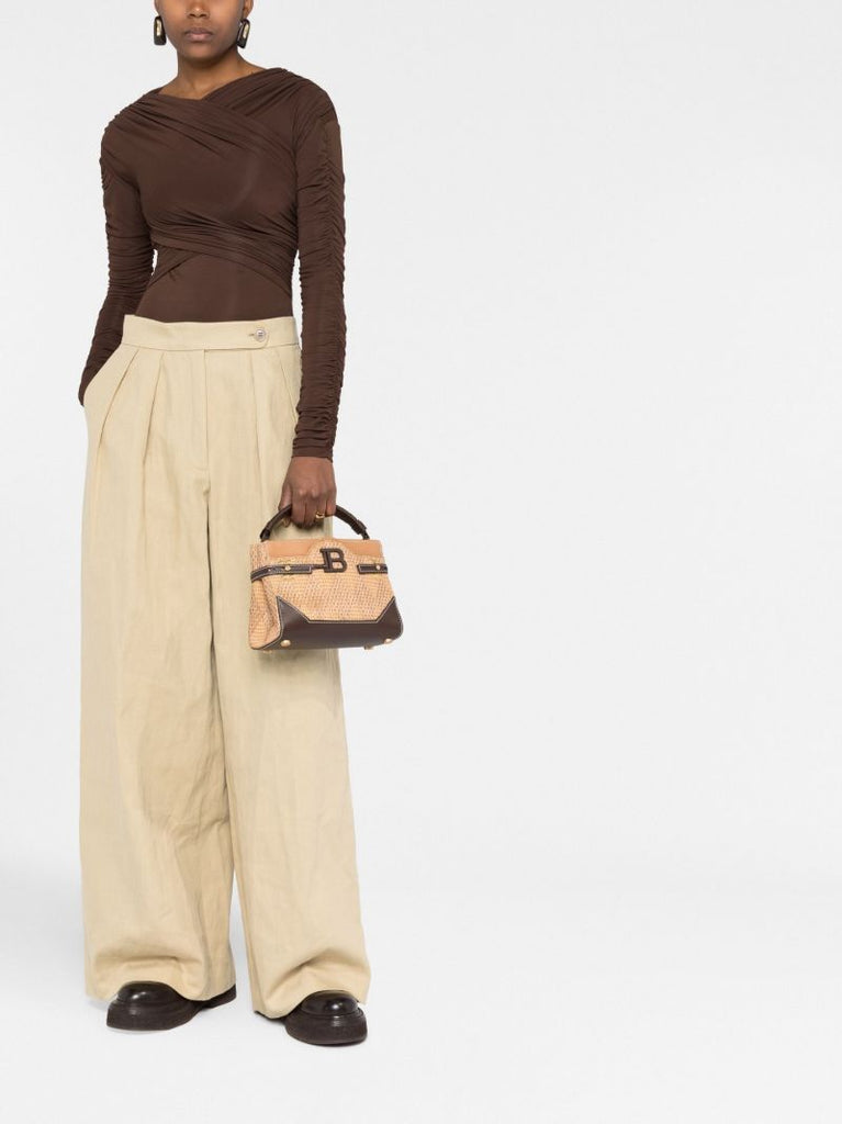 Brown B-buzz 22 Raffia Top Handle Bag