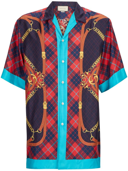 Red Chain-print Shirt