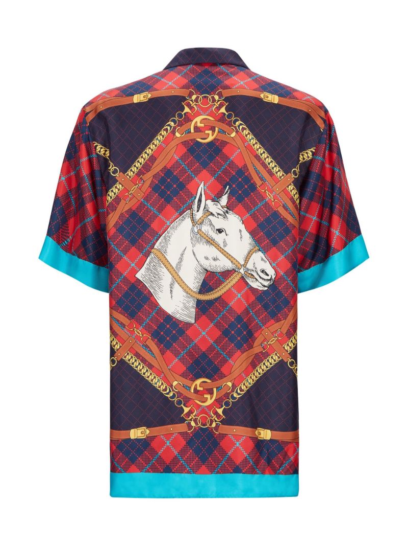 Red Chain-print Shirt
