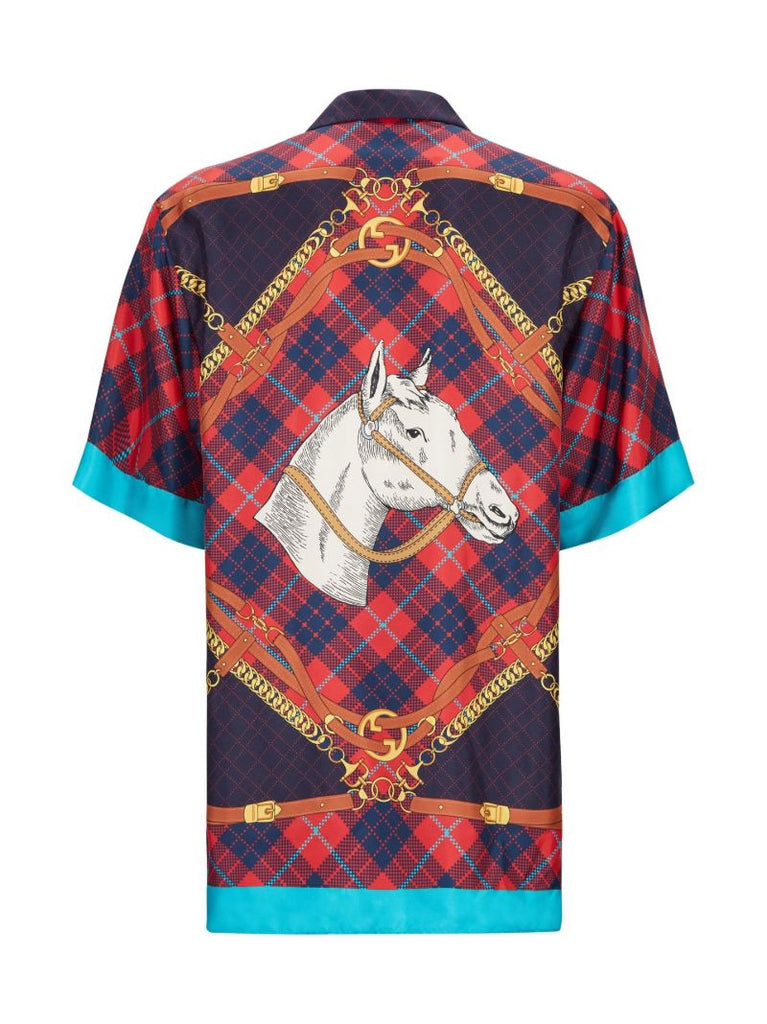 Red Chain-print Shirt