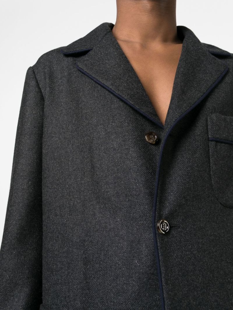 Grey Single-breasted Cashmere Blazer
