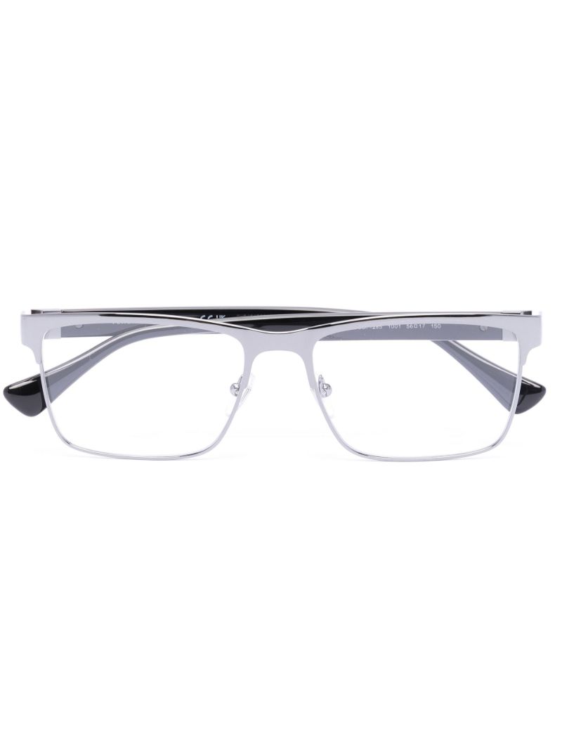 Silver-tone Square Optical Glasses