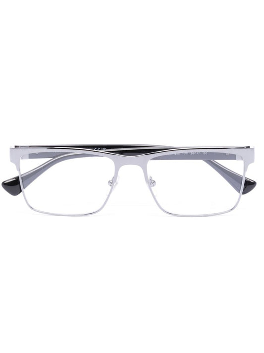 Silver-tone Square Optical Glasses