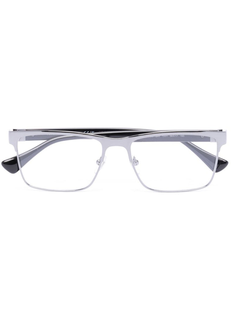 Silver-tone Square Optical Glasses