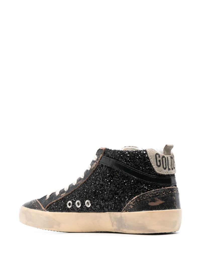 Black Mid-star Leather Sneakers