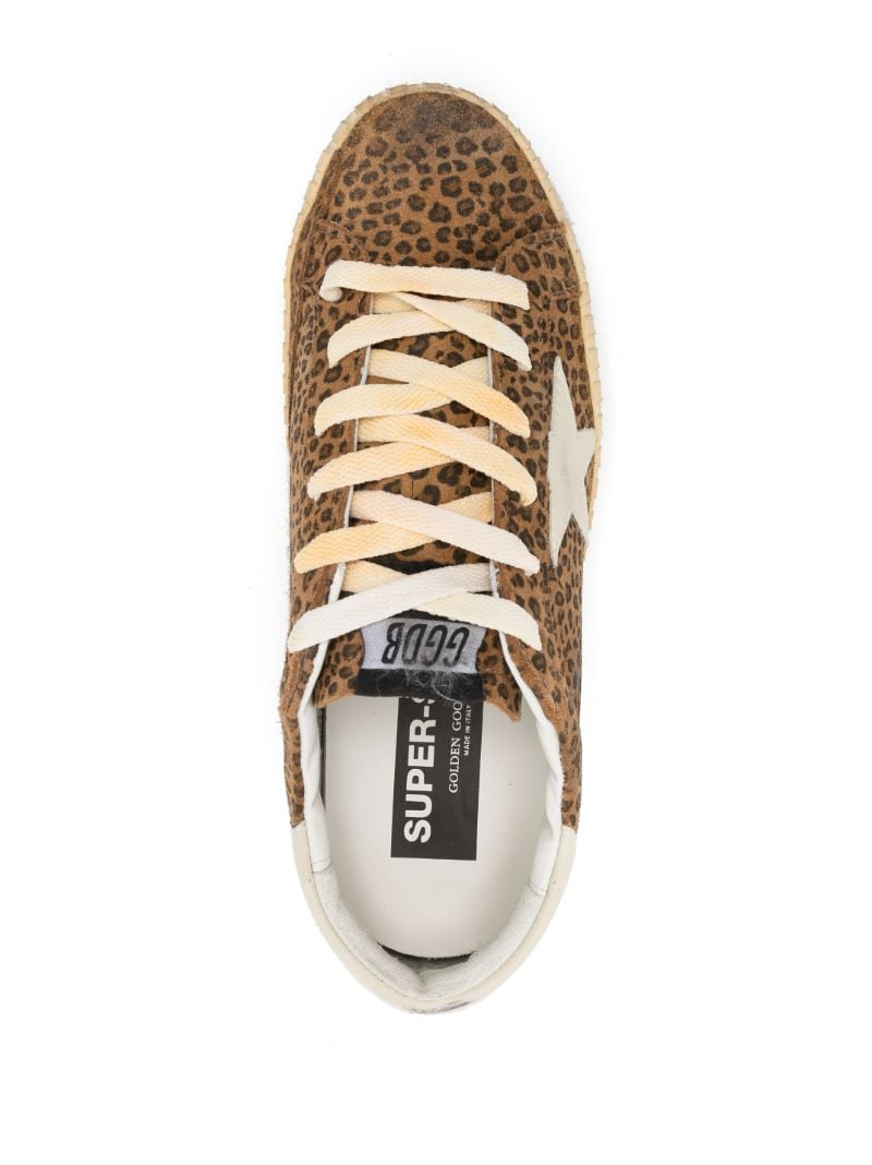 Brown Super-star Leopard Print Suede Sneakers