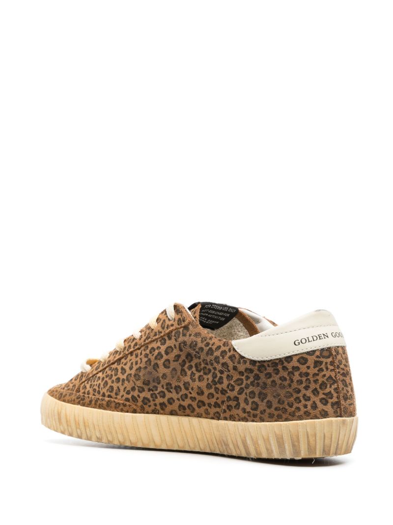Brown Super-star Leopard Print Suede Sneakers