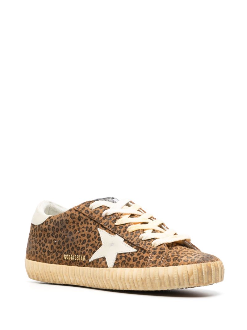Brown Super-star Leopard Print Suede Sneakers