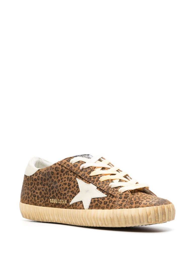 Brown Super-star Leopard Print Suede Sneakers