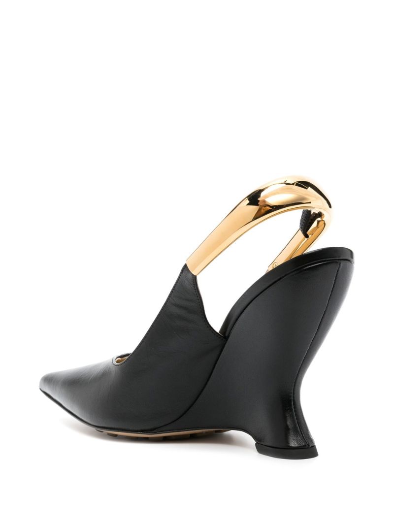 Black Punta 100 Leather Slingback Pumps