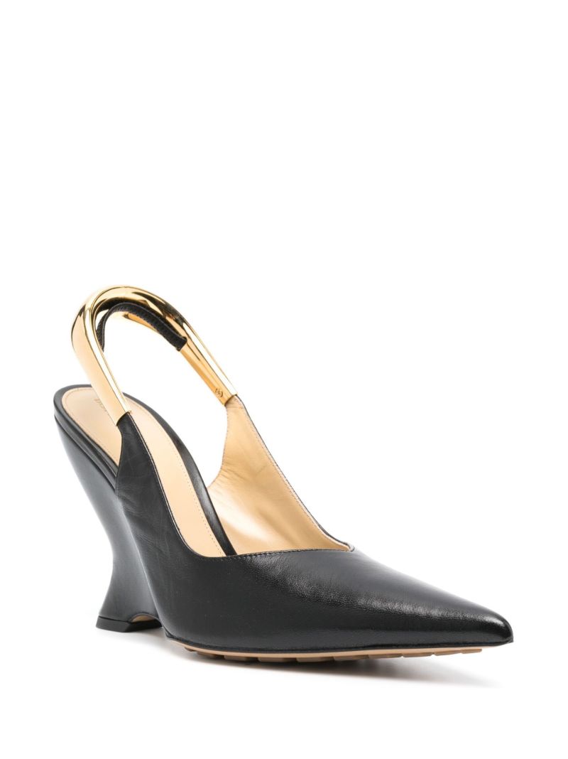 Black Punta 100 Leather Slingback Pumps