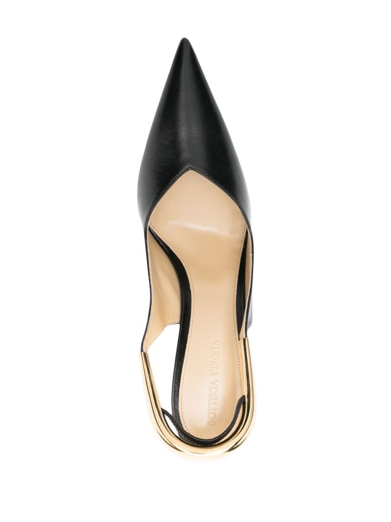 Black Punta 100 Leather Slingback Pumps
