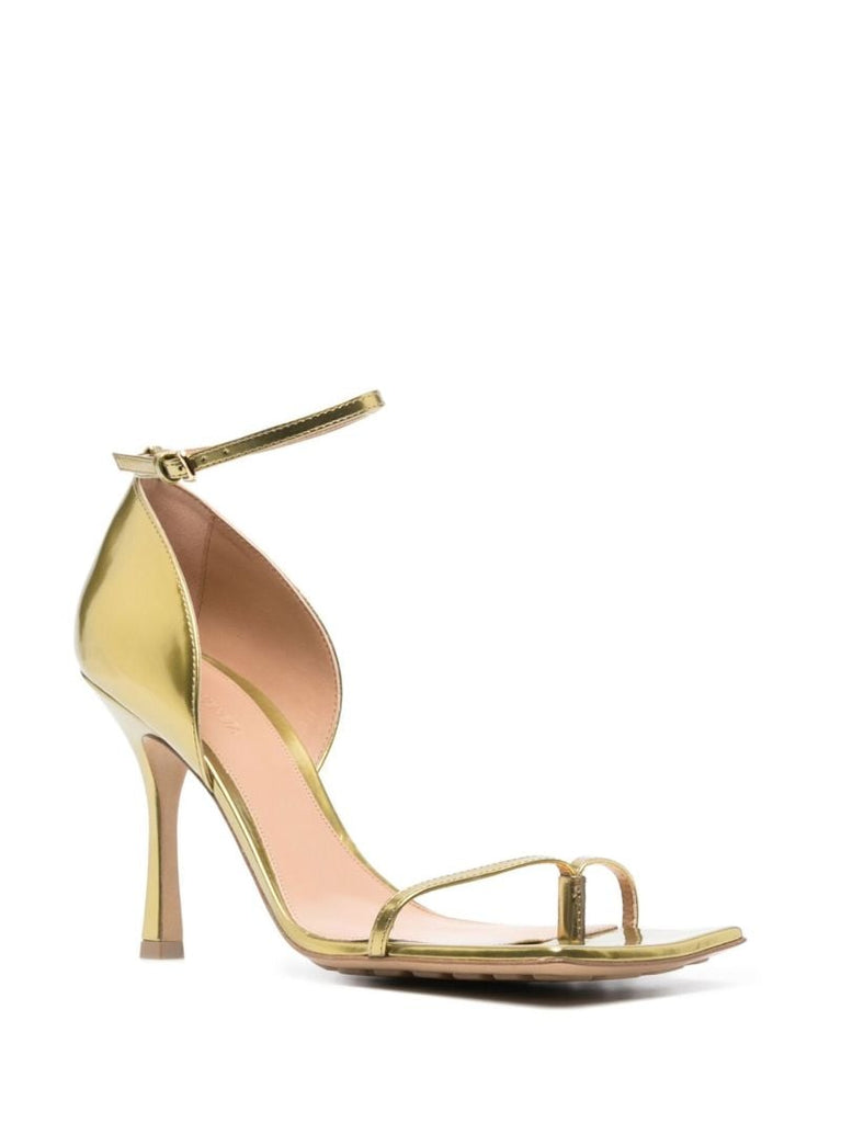 Gold Stretch 90 Leather Sandals