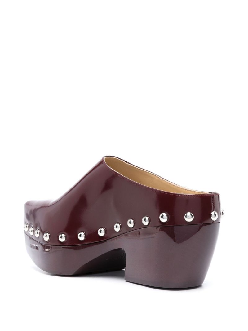 Red 60 Studded Leather Clogs