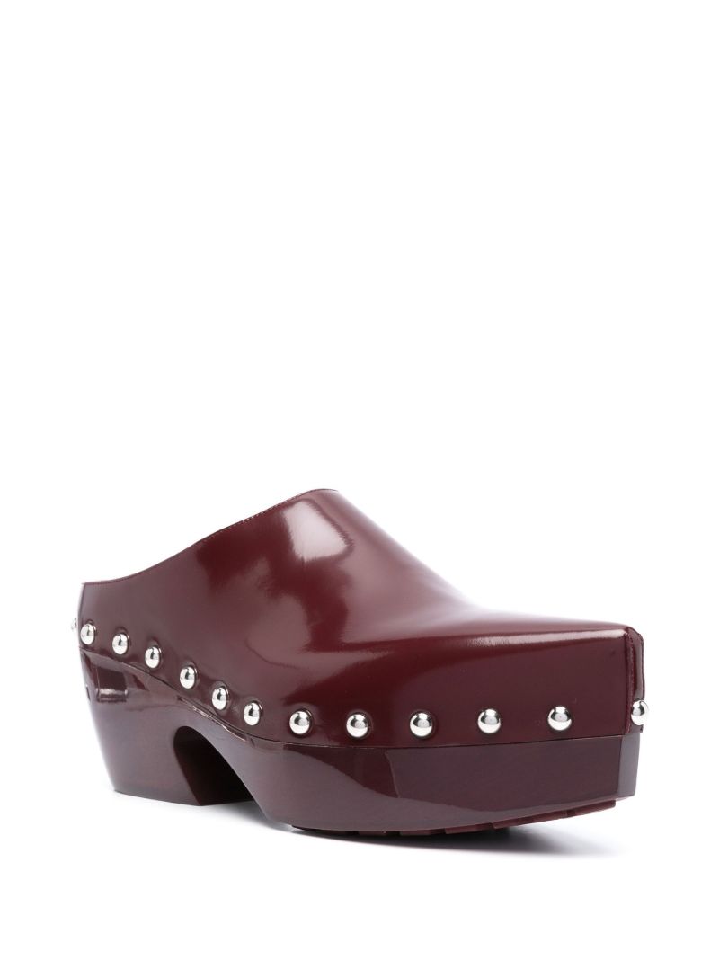 Red 60 Studded Leather Clogs