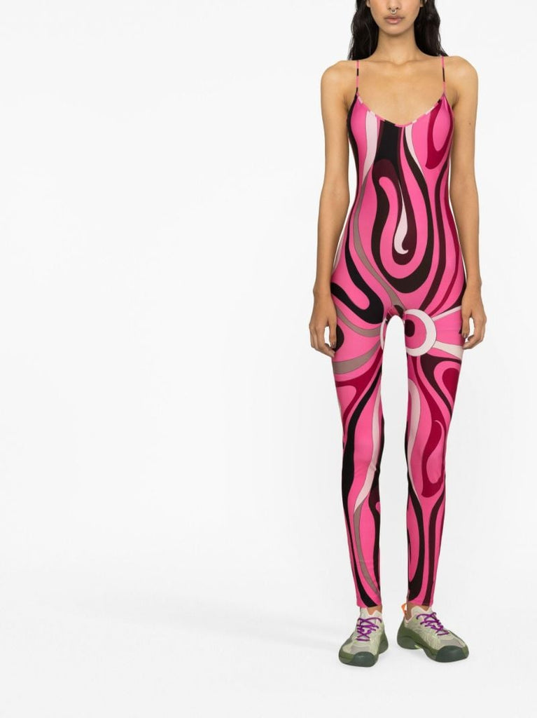 Pink Marmo Print Jumpsuit