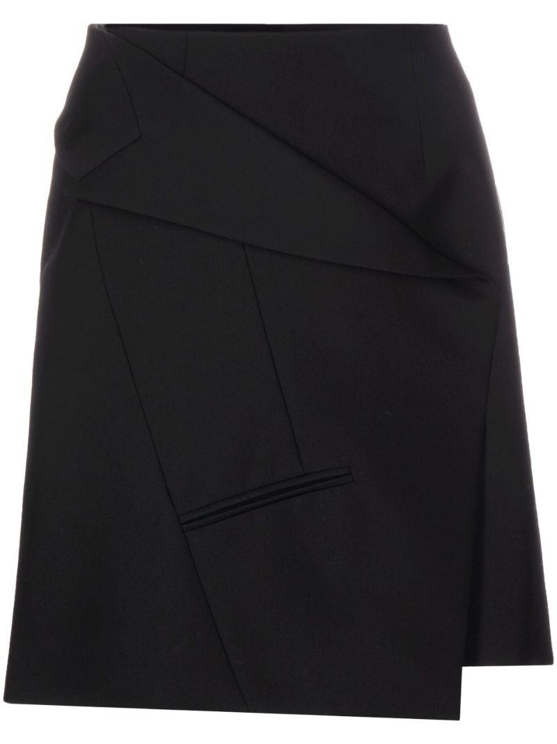 Black Tailored A-line Miniskirt
