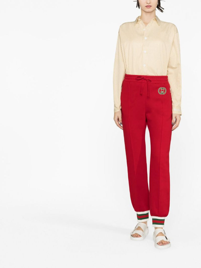 Red Logo Patch Track Pants